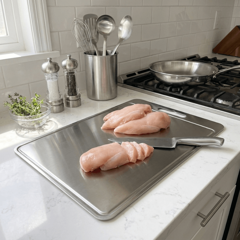 PuraHome™ Food Grade Stainless Steel Chopping Board
